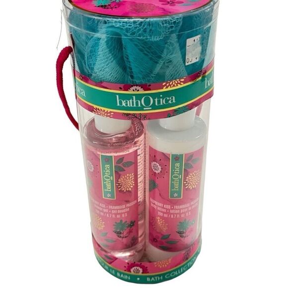 Bath Otica Raspberry Kiss Collection Mesh, Shower Gel, Body Lotion & Bubble Bath - Picture 1 of 12